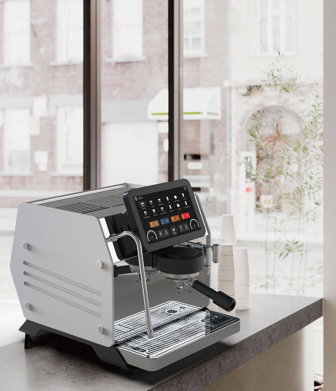 semi-automatic coffee machine